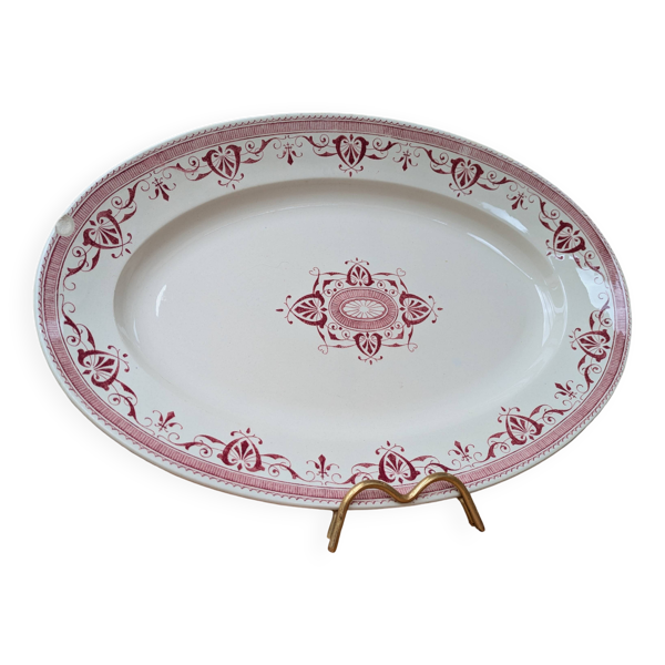 Ancien plat de service oval modèle Amiral Creil et Montereau Terre de Fer