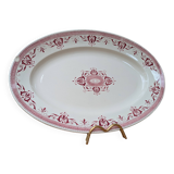 Old oval serving dish, Amiral Creil and Montereau Terre de Fer model