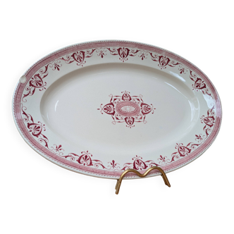 Old oval serving dish, Amiral Creil and Montereau Terre de Fer model