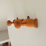 Small vintage wall-mounted coat rack with chinoiserie design