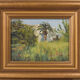 Huile impressionniste de villa et de palmiers
