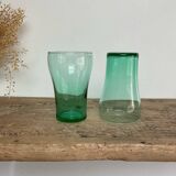 6 verres vintage verre émeraude