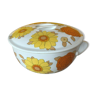 Plat four / soupière pillivuyt locarno fleurs oranges jaunes / année 70 porcelaine