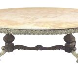 Table basse en marbre et laiton