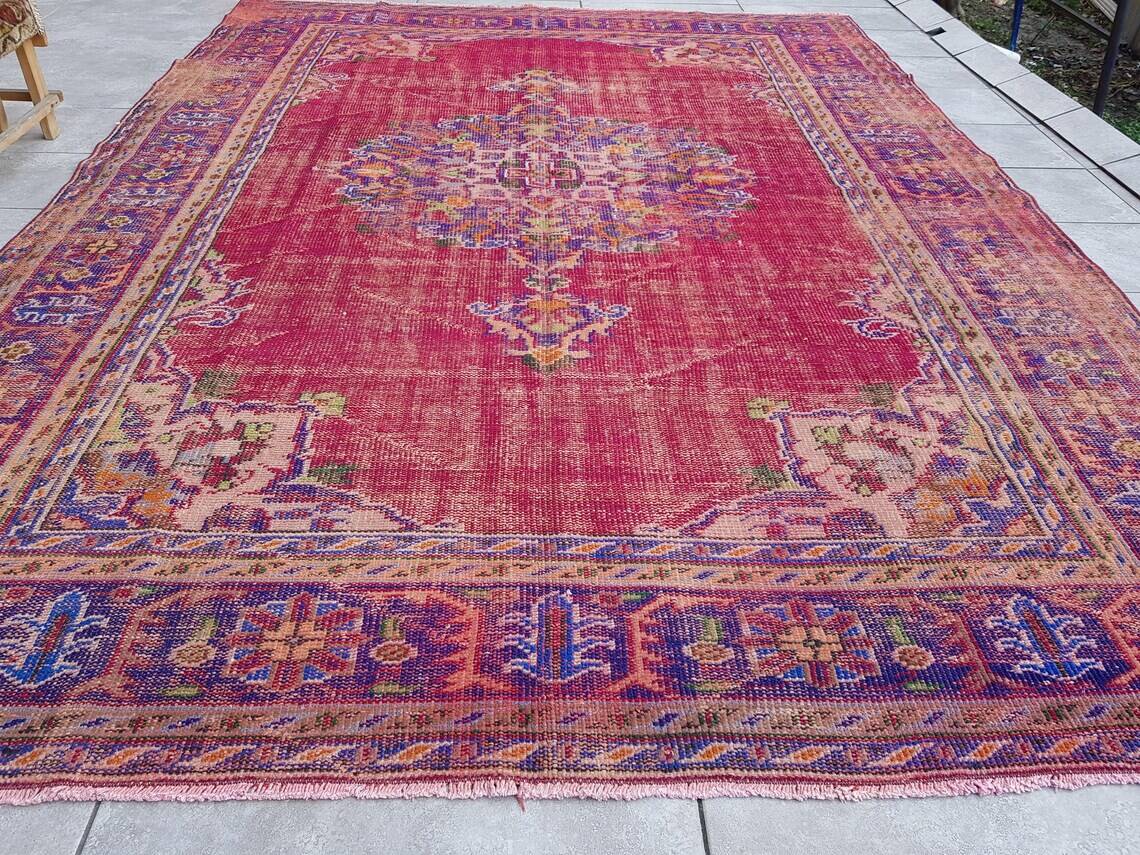 Tapis de sol en laine Oushak d'Anatolie, réf. 2275