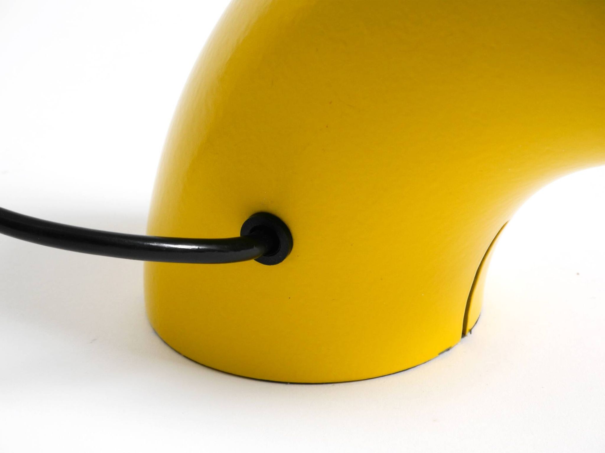 Very rare original Space Age 60s yellow table lamp made of iron by Temde