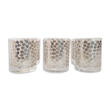 Set of glasses with 90s silver decoration Paola Navone for Egizia