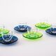 Set of glass cups, Italian design, 1970s, manufactured by Fratelli Guzzini