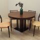 Round mahogany table, Italian design, 1970s, production: Italy