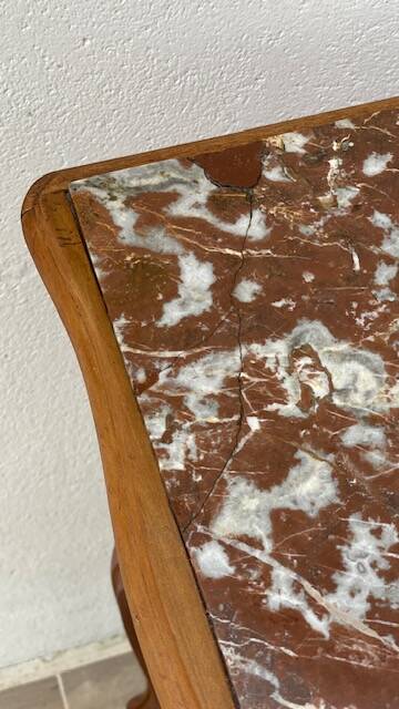 Nightstand Antique Wood and MARBLE