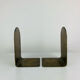 Pair of minimalist vintage raw brass bookends