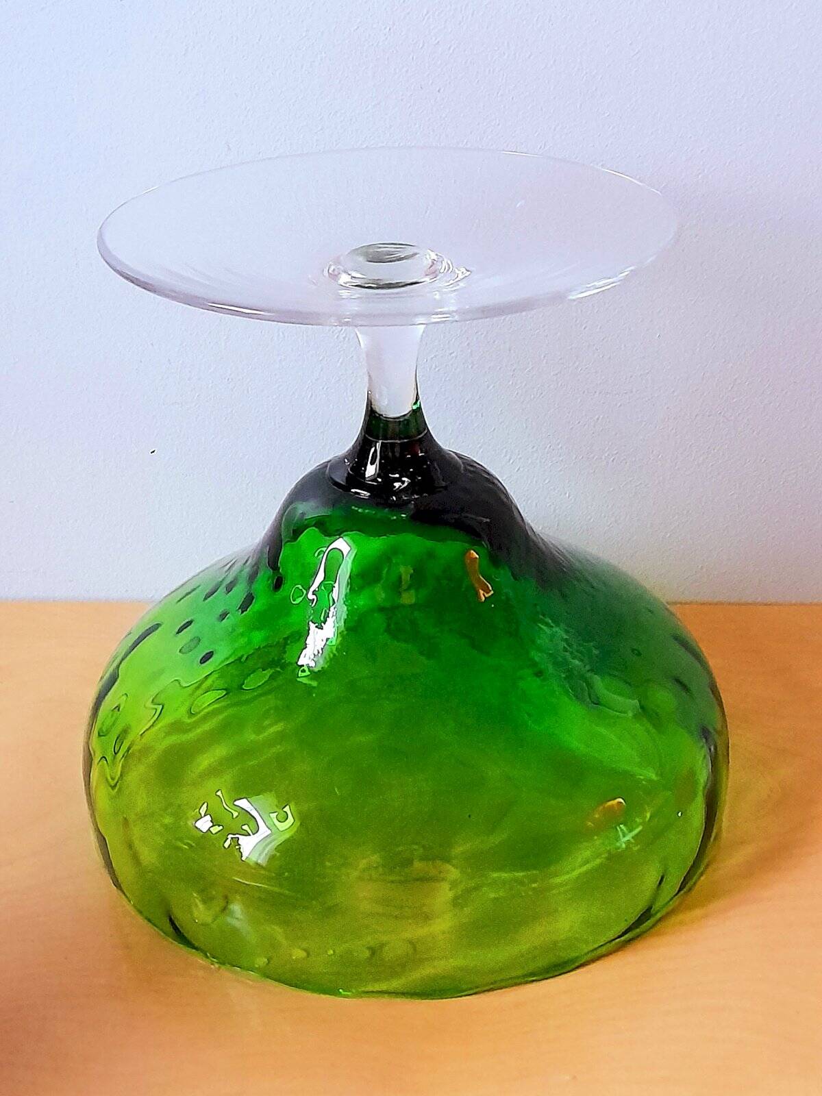 Green glass coupe Empoli 1970