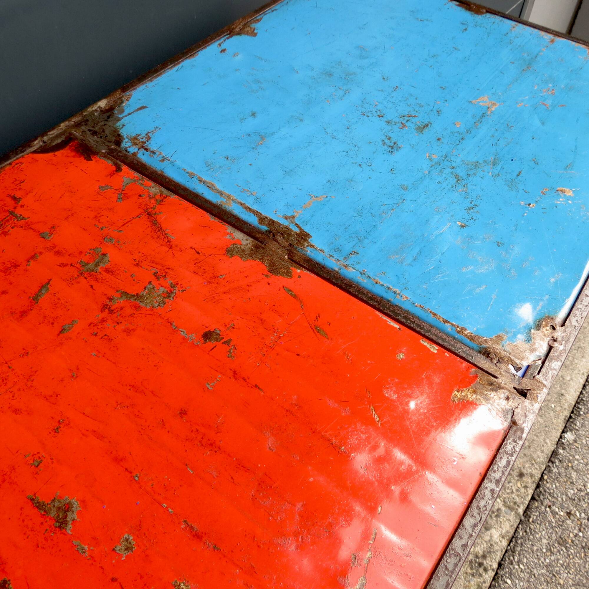 Brutalist shelve of recycled metal, 2000s