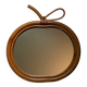 Vintage apple mirror in bamboo rattan from the 70s.