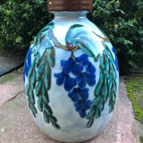 Vase art deco decoration with wisteria signed camille tharaud