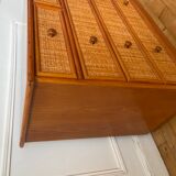 Chest of drawers in rattan and bamboo