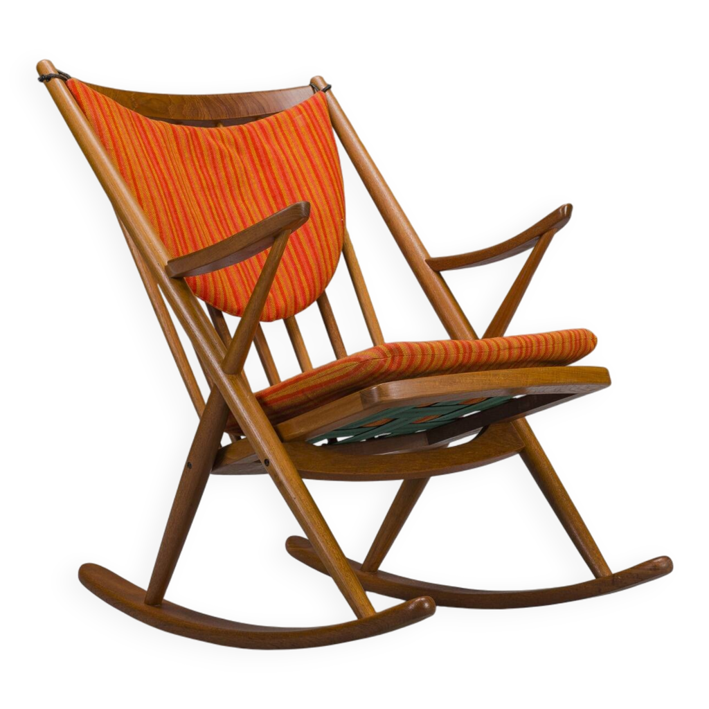 Rocking-chair en teck n°182 par Frank Reenskaug pour Bramin, 1960 | Selency