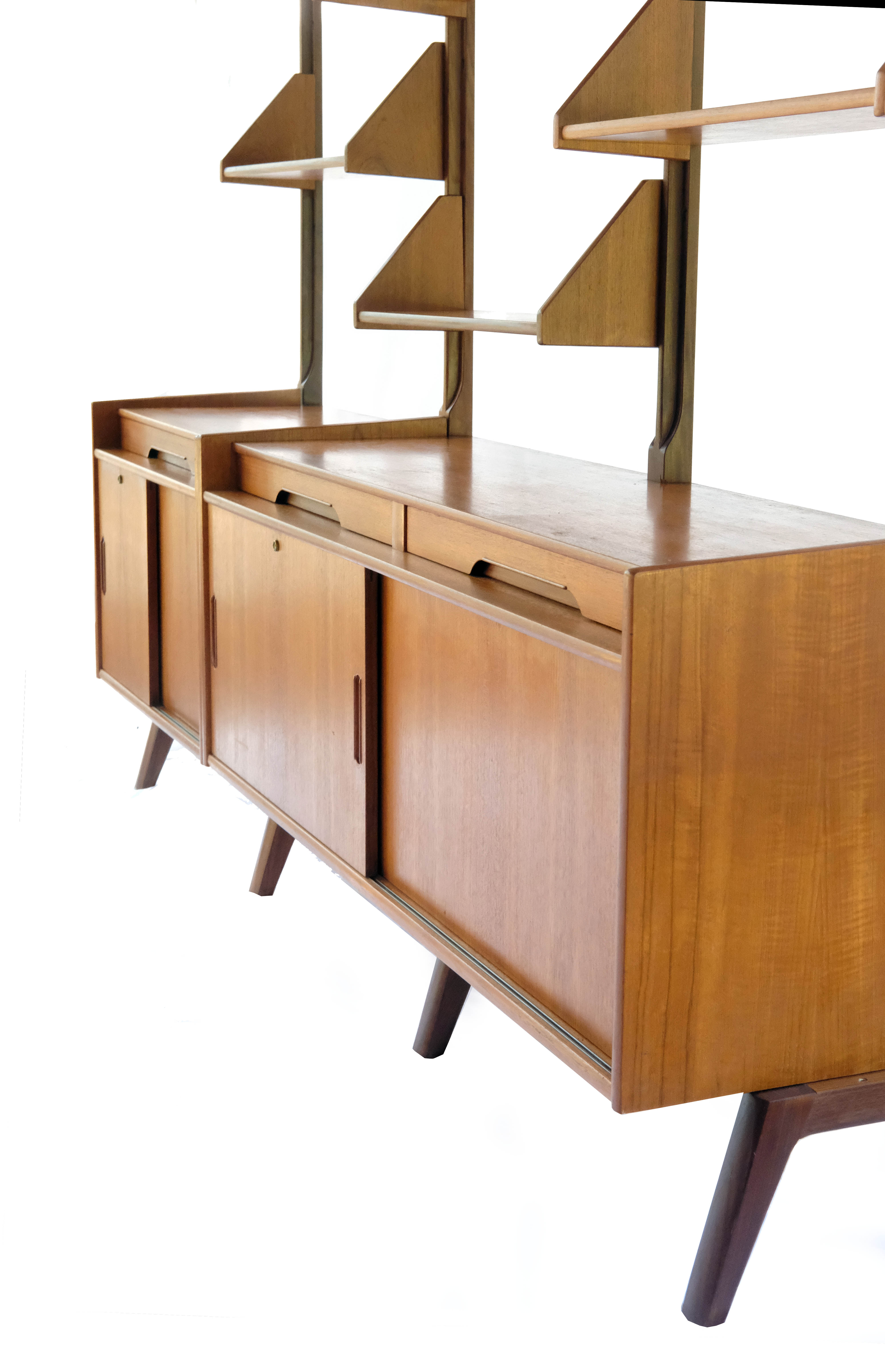 Wall unit, 3 Modules, System 'Libra' by Karl Edvard Korseth for Aandal Mobler, Norway 1960's