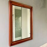 Wall mirror rectangular marquetry wood frame