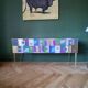 Coloured Murano glass and brass sideboard - 4 drawers