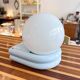 Vintage light blue metal wall lamp with globe
