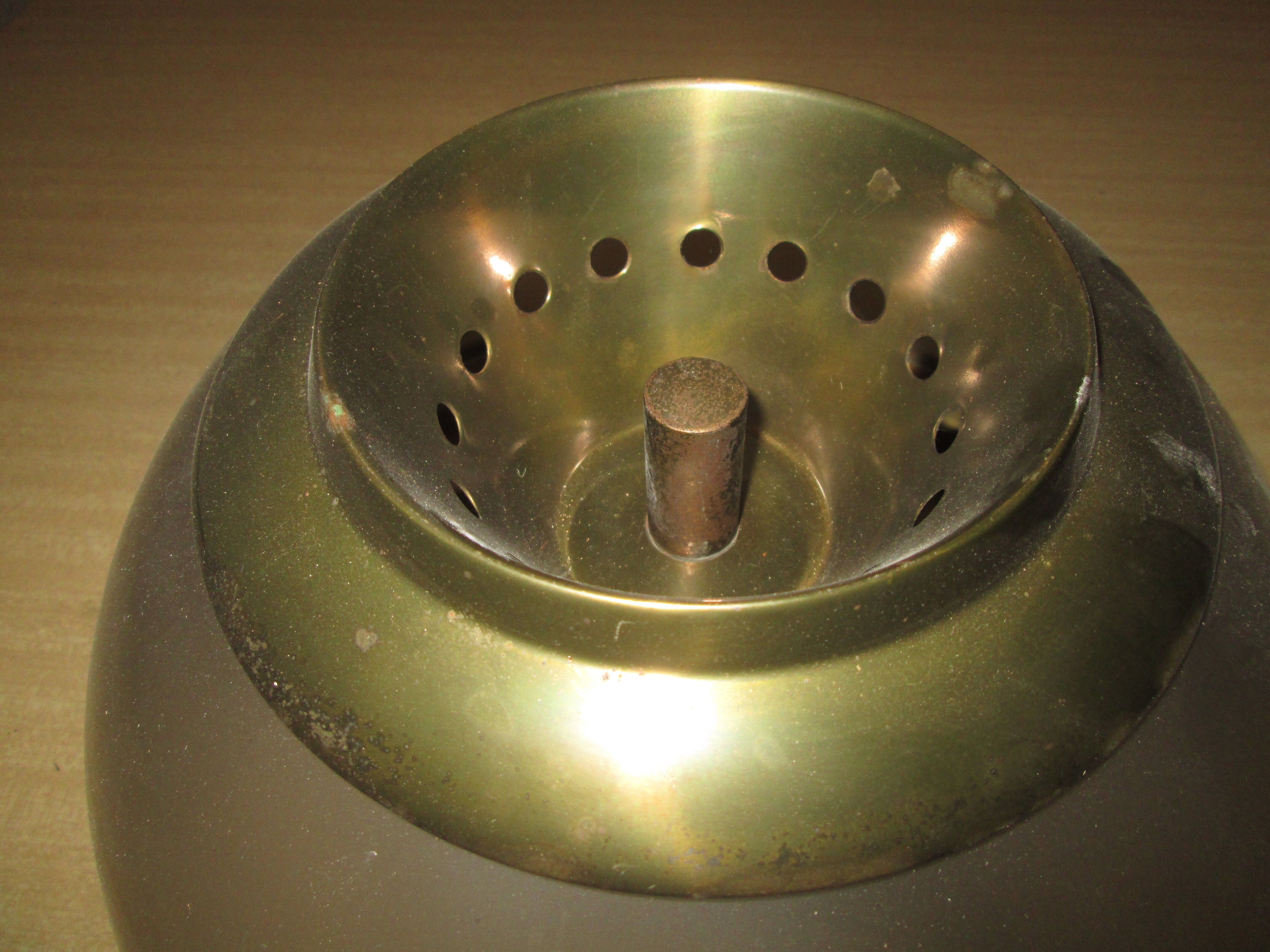 Ceiling light brass and glass by Luigi Caccia Dominioni for Azucena 60s