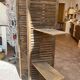 Modular wooden shelving screen