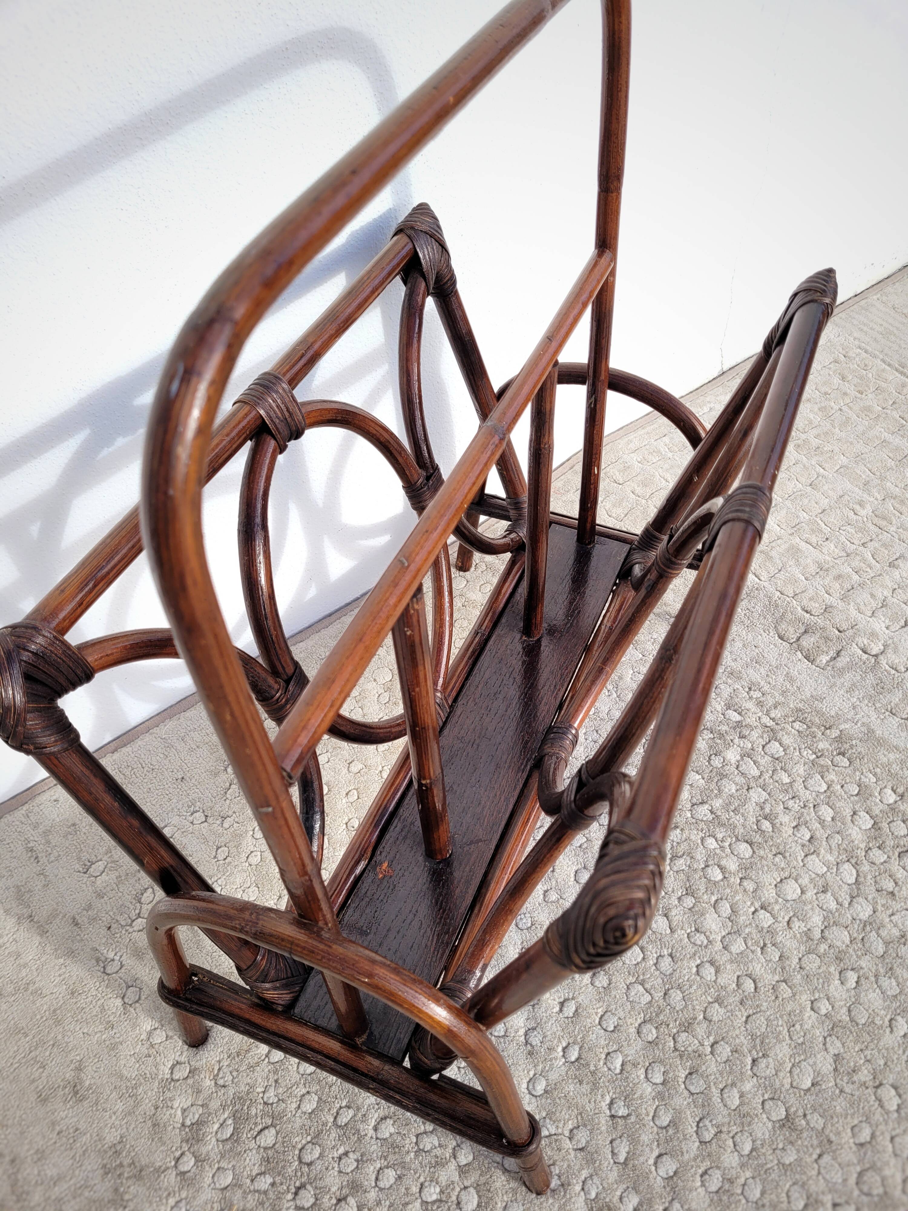 Rattan magazine holder