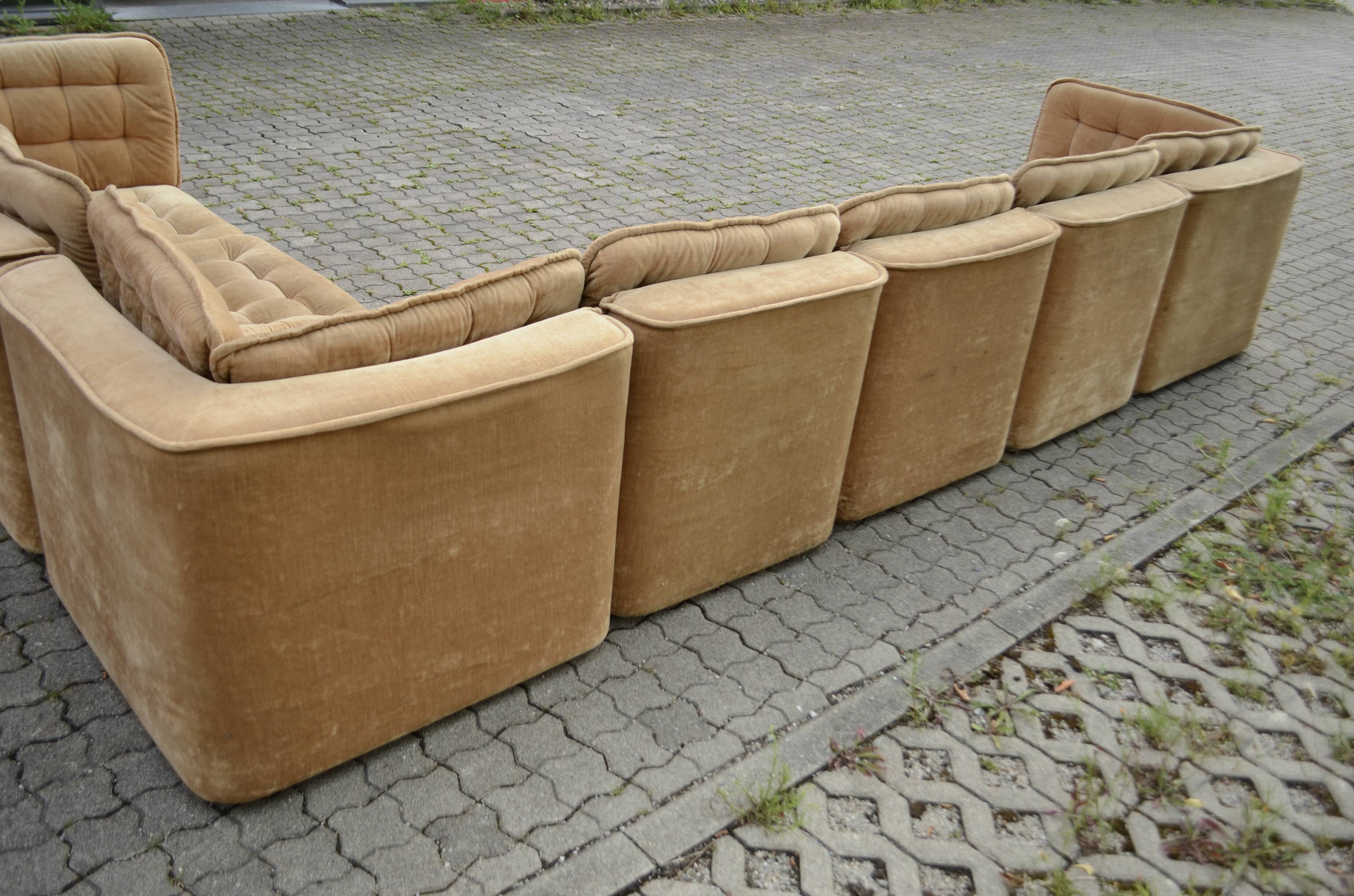 Vintage Modular Sofa 70ties champagne