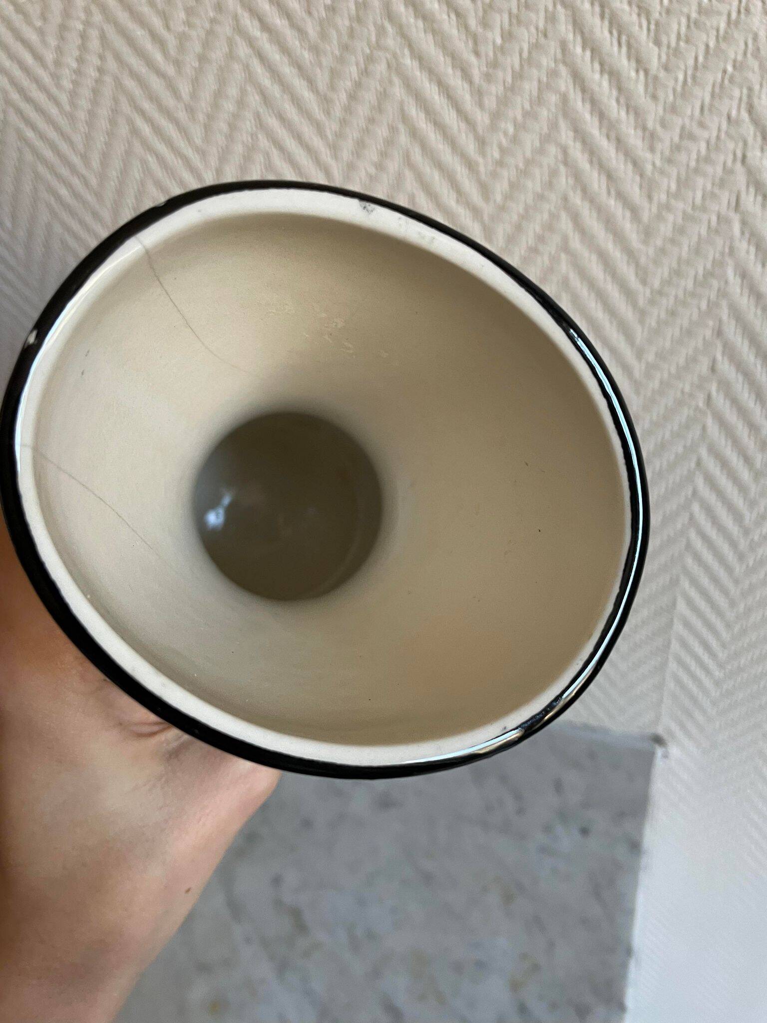 Schramberg Majolika Fabrik ceramic vase Mondrian style