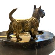 Vienna bronze tray with dog scottish terrier austria marble catchall