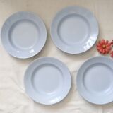 Set of 4 Moulin des Loups soup plates, vintage French, rustic