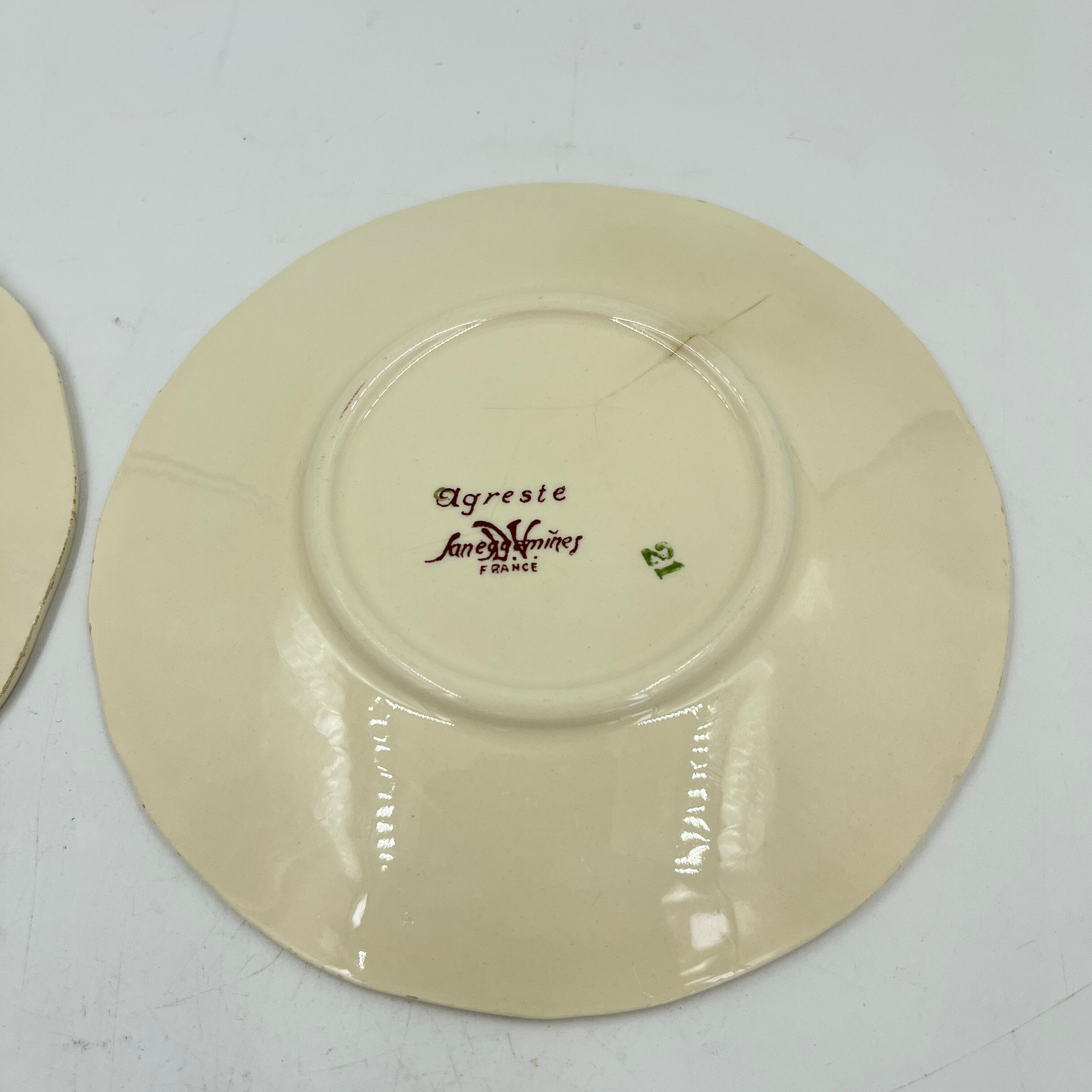 Duo of sub-cups sarraguemines décor agreste