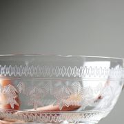 Set of 6 antique fine crystal champagne glasses, star engraved, 19th-20th century.
