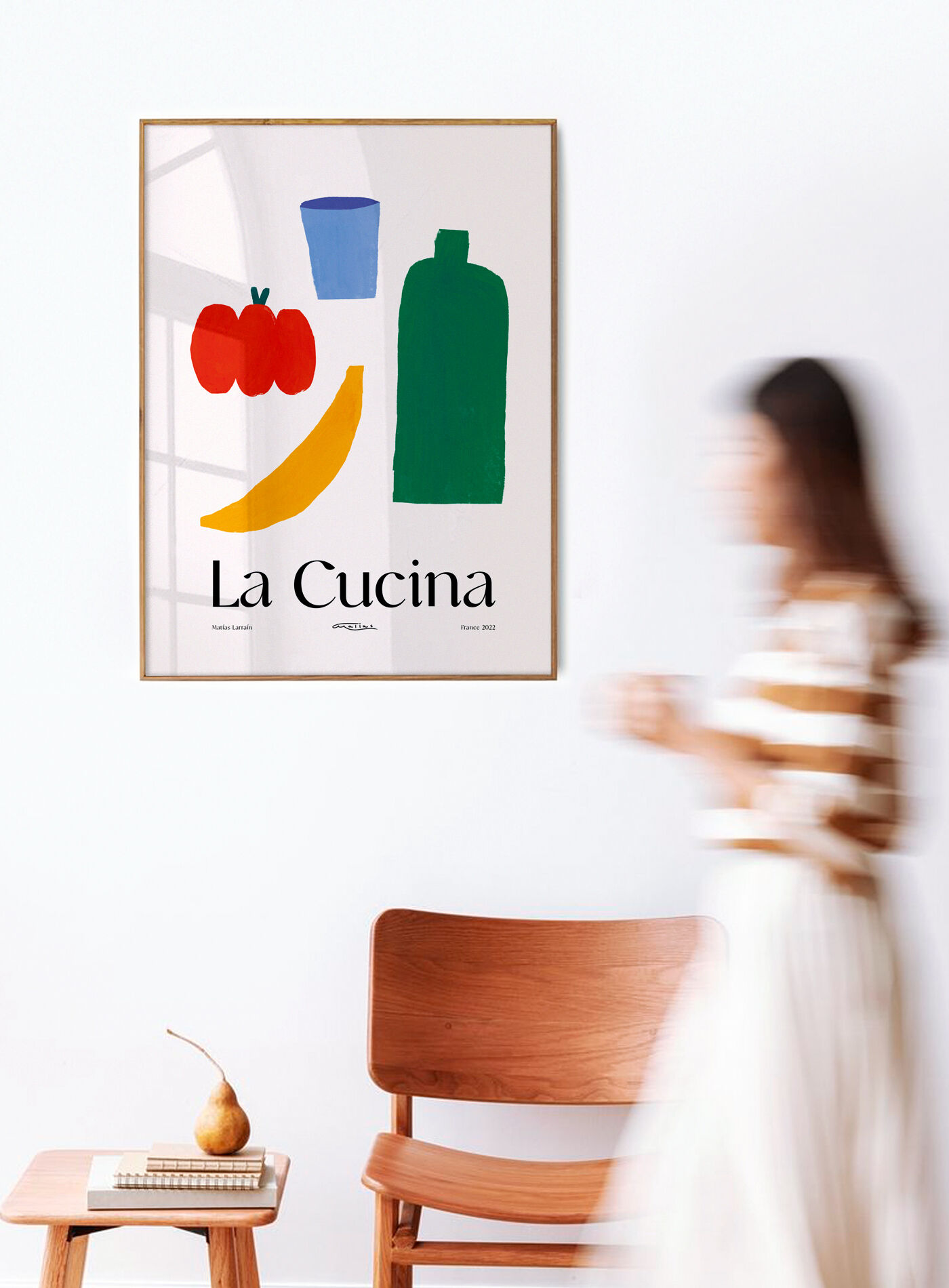 Wall poster minimalist kitchen banana pepper 50cm*70cm