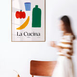 Affiche murale cuisine minimaliste poivron banane 50cm*70cm