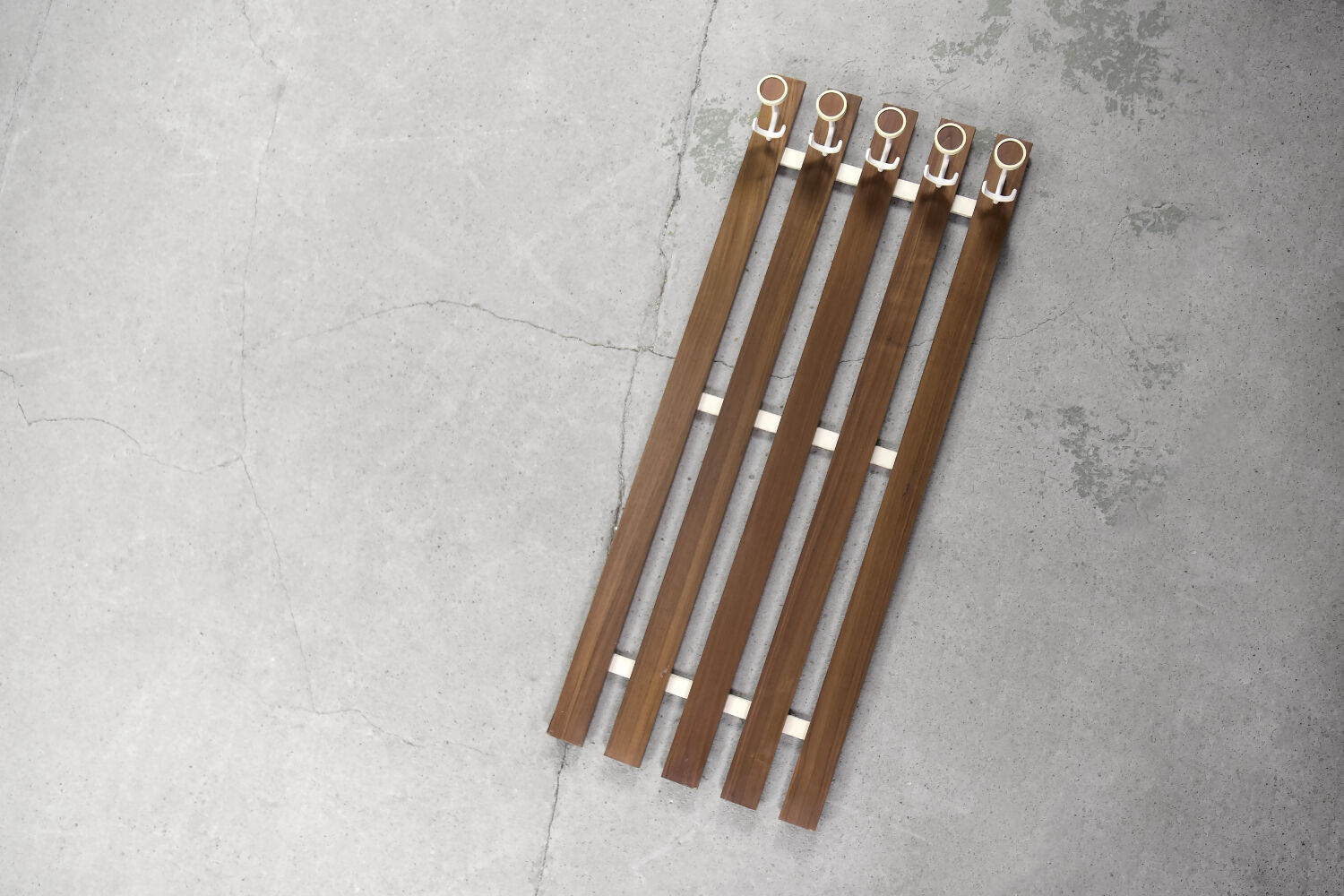 Vintage Mid-Century Scandinavian Modern Teak Wall Coat Rack, 1950s