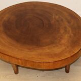Vintage brutalist solid wood coffee table, 1960s