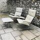 Pair of Armchairs and Ottoman, "Joker" Model, Large Leather Model