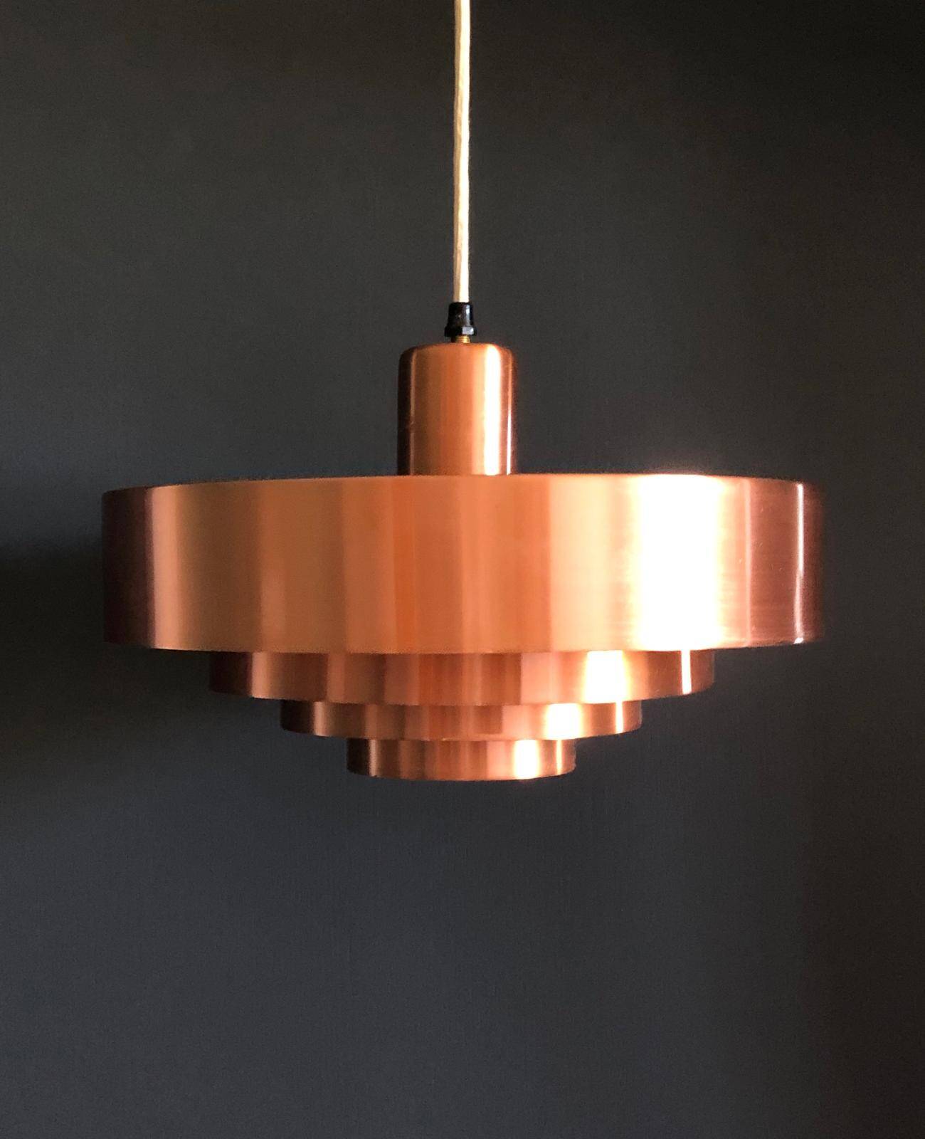 Copper Pendant Model Roulet by Jo Hammerborg for Fog & Morup