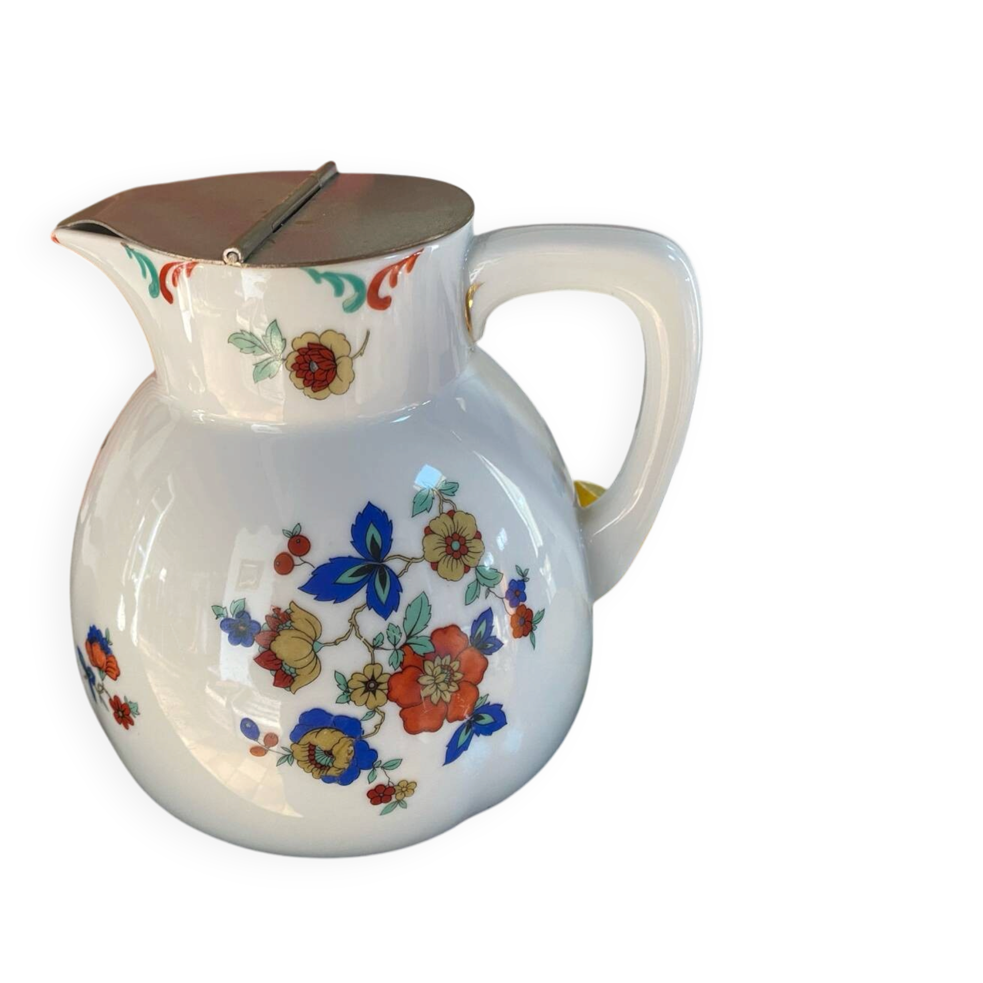 Vintage porcelain jug with lid