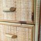 Chest of drawers with 5 wicker and bamboo drawers, 70s/80s.