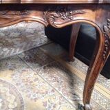 old walnut wood table in louis XV style