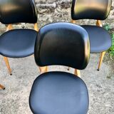 Set of 6 pegasus chairs Baumann skaï black