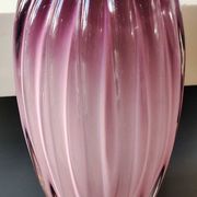 Organic floral vase. Blown glass in pink tones. Seguso Murano style