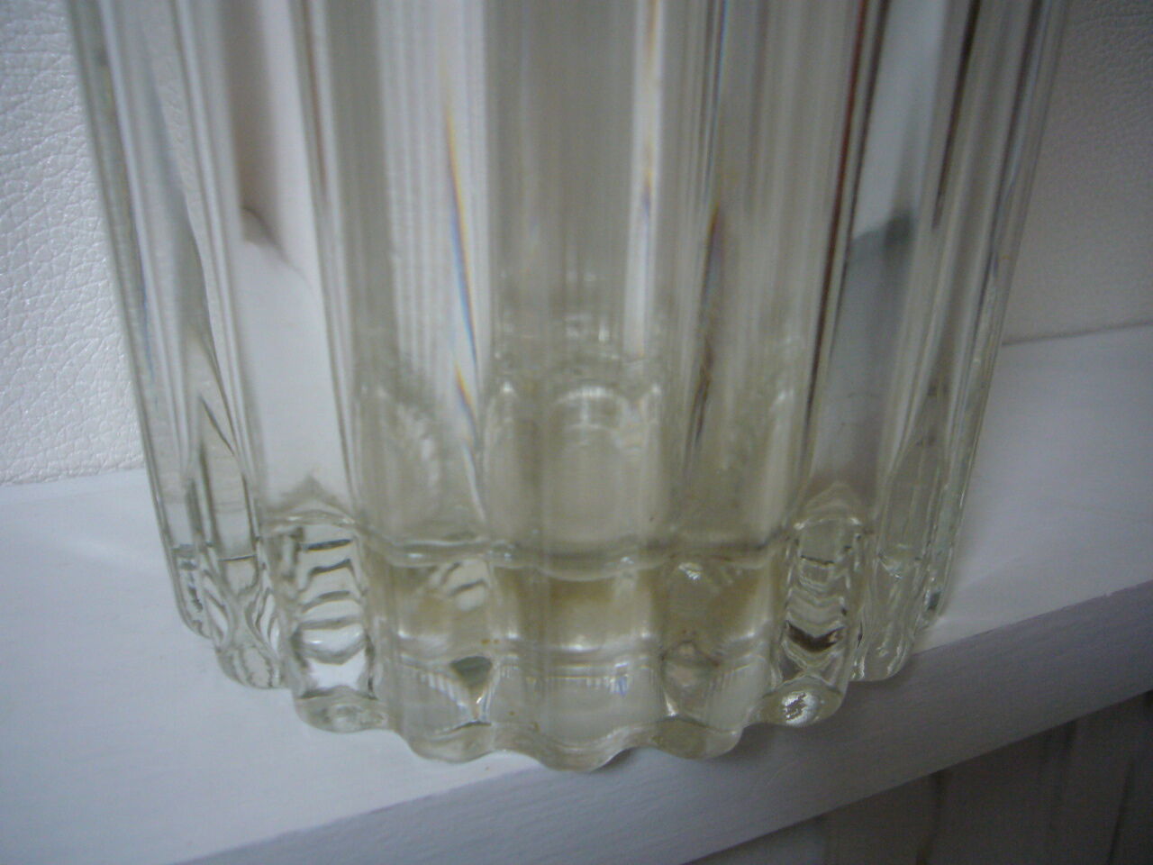 White art nouveau crystal vase