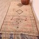 Vintage Moroccan Runner Rug 124 x 256 cm, Berber Wool Rug, Handmade Rug