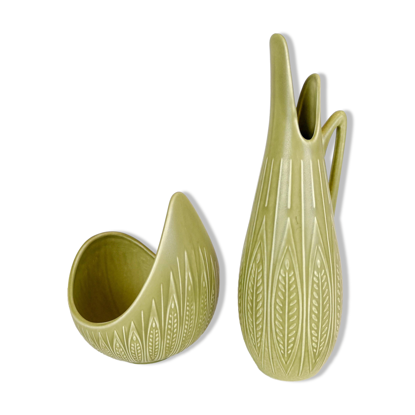 Bol et Vase Céramique Moderne du Milieu du Siècle "Rialto" par Gunnar Nylund pour Rörstrand