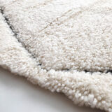 Moroccan Berber carpet blessed ouarain ecru with black engraved diamonds 296x205cm