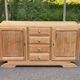 Enfilade Art Deco buffet by Charles Dudouyt, stripped in solid oak, 1930.